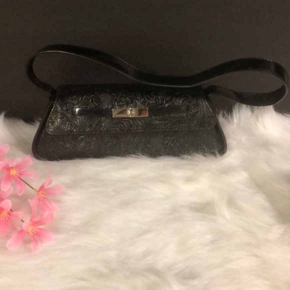 Handbags - Evening bag purse black enbossed